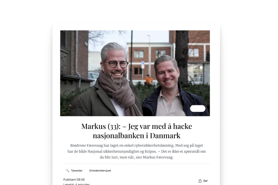 Founder interview in Finansavisen